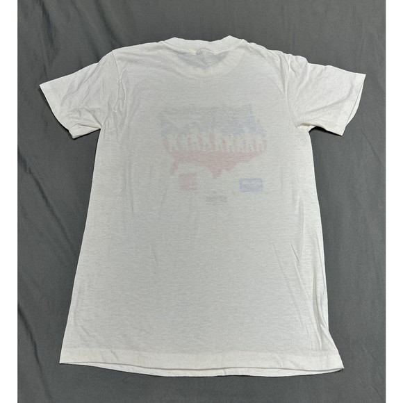 Vintage 1986 Hands Across America Single Stitch White Promo T-Shirt Size Medium - Picture 10 of 10